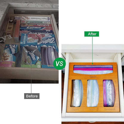 Four Slot Wooden Ziploc Bag Organizer by HitMyNeed
