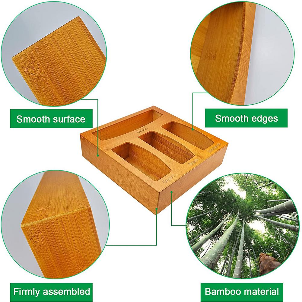 Four Slot Wooden Ziploc Bag Organizer by HitMyNeed