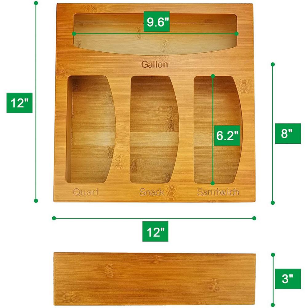 Four Slot Wooden Ziploc Bag Organizer by HitMyNeed