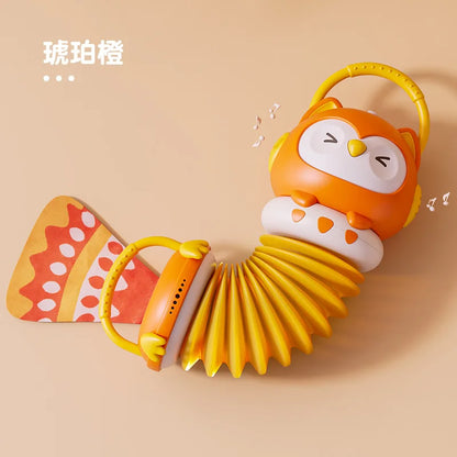 Fox Accordion Educational Baby Music Toy yellow by HitMyNeed