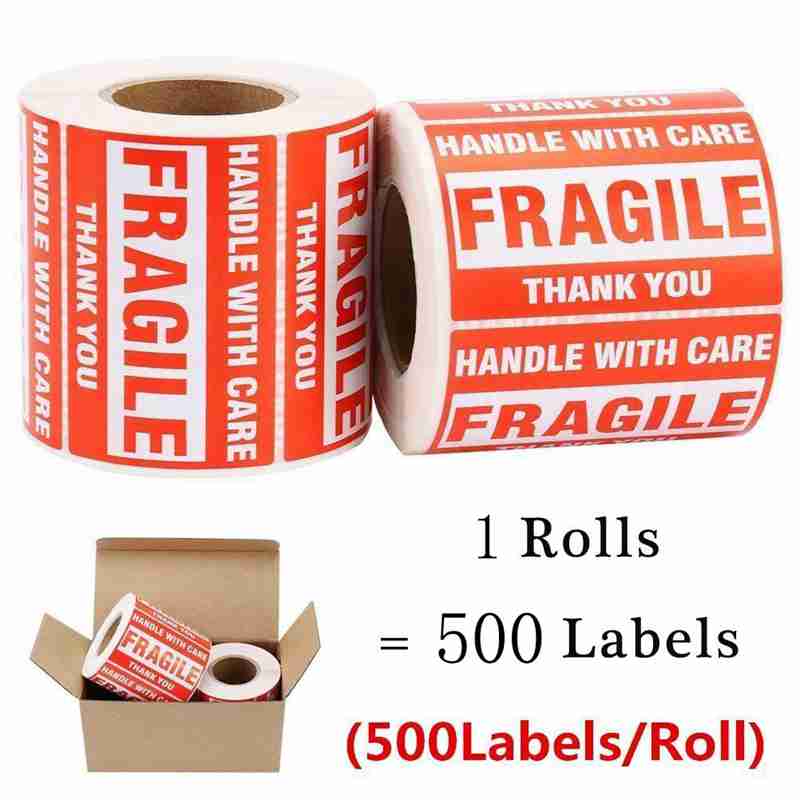 Fragile Shipping Stickers Warning Labels Roll 500pcs by HitMyNeed