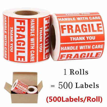 Fragile Shipping Stickers Warning Labels Roll 500pcs by HitMyNeed