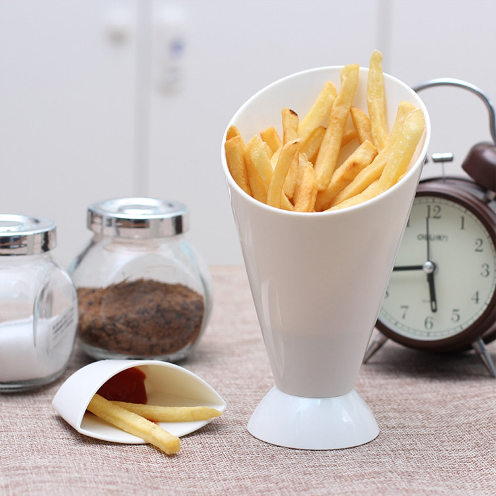 French Fries Cone Holder with Removable Dip Cup by HitMyNeed