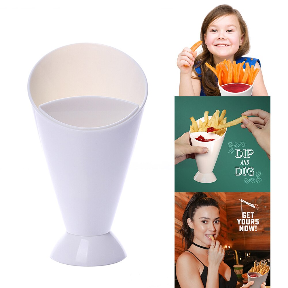 French Fries Cone Holder with Removable Dip Cup by HitMyNeed