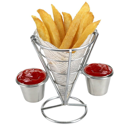 French Fries Stand with Stainless Steel Dipping Cup by HitMyNeed