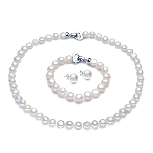 Freshwater Pearl Jewelry Set with 925 Sterling Silver by HitMyNeed