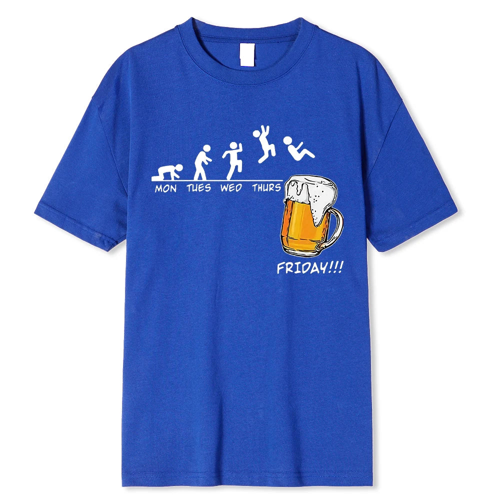 Friday Beer Graphic Men's Cotton T-Shirt by HitMyNeed