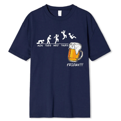 Friday Beer Graphic Men's Cotton T-Shirt by HitMyNeed