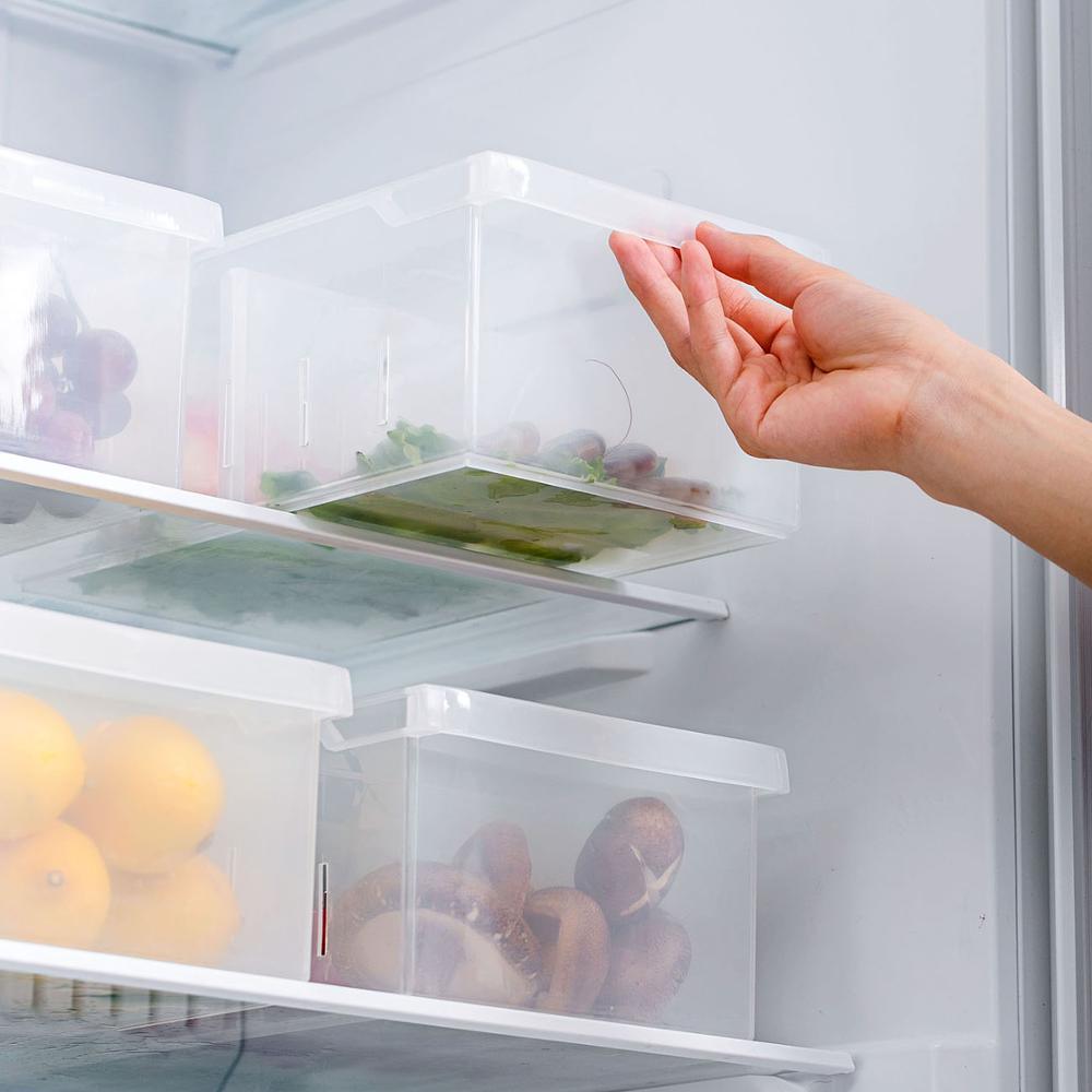 Fridge Bin Plastic Food Storage with Dividers by HitMyNeed