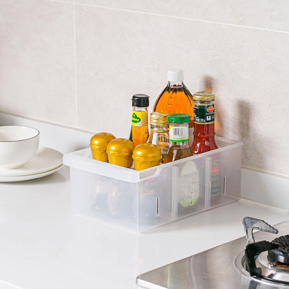 Fridge Bin Plastic Food Storage with Dividers by HitMyNeed