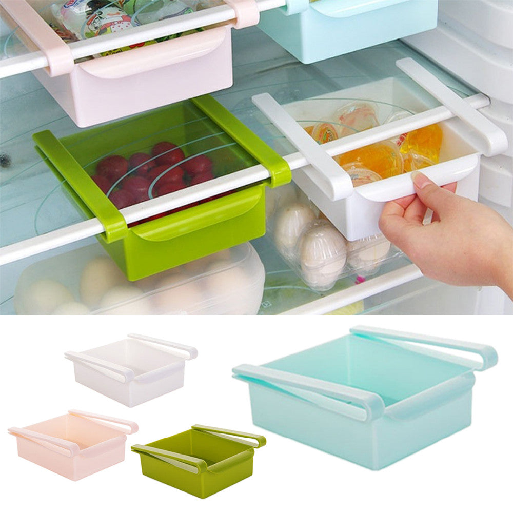 Fridge Slide-On Storage Drawer Organizer by HitMyNeed