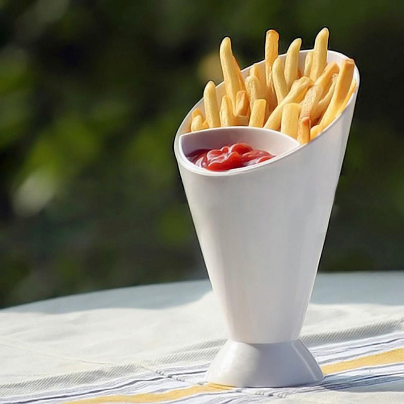 Fries Holder with Removable Dipping Cup by HitMyNeed