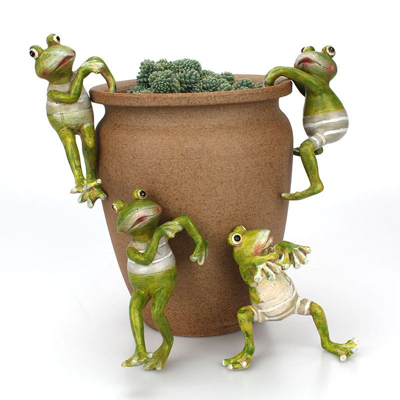 Frog Garden Ornaments Resin Set of 4 by HitMyNeed