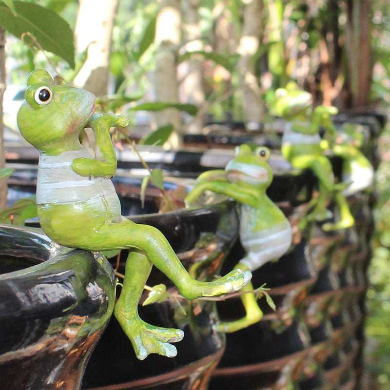 Frog Garden Ornaments Resin Set of 4 by HitMyNeed