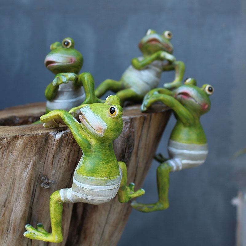 Frog Garden Ornaments Resin Set of 4 by HitMyNeed
