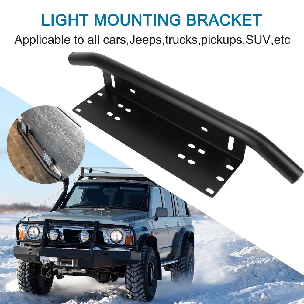 Front Bumper License Plate & LED Light Bar Bracket by HitMyNeed