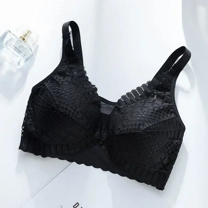 Front Button Maternity Nursing Bra Adjustable Support 8672-black 44.0 by HitMyNeed