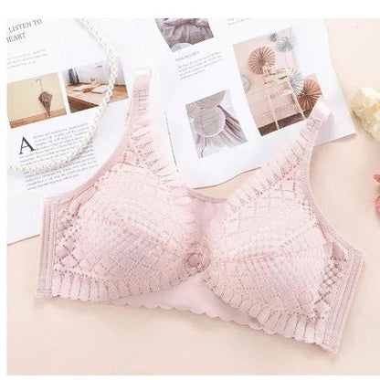 Front Button Maternity Nursing Bra Adjustable Support 8672-pink 44.0 by HitMyNeed