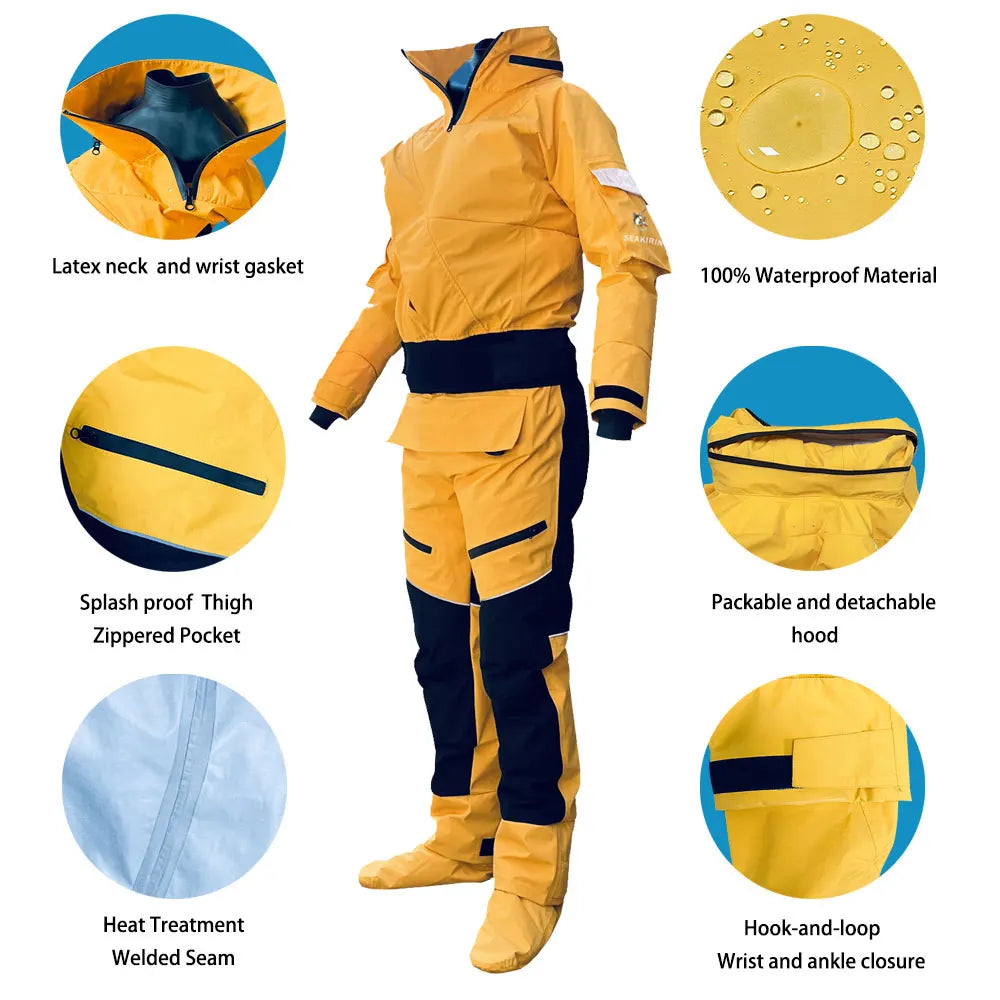 Front Entry Waterproof Hooded Drysuit for Watersports by HitMyNeed