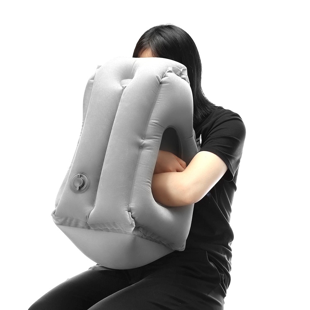 Frontal Inflatable Travel Pillow for Face Support by HitMyNeed