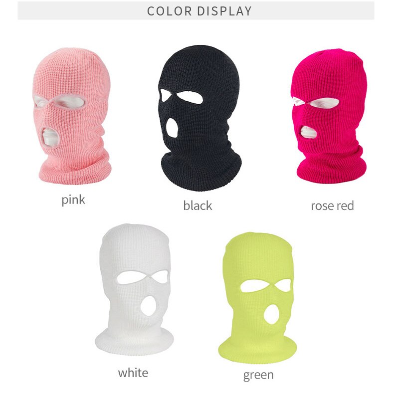 Full Face 3-Hole Knit Balaclava Ski Mask by HitMyNeed
