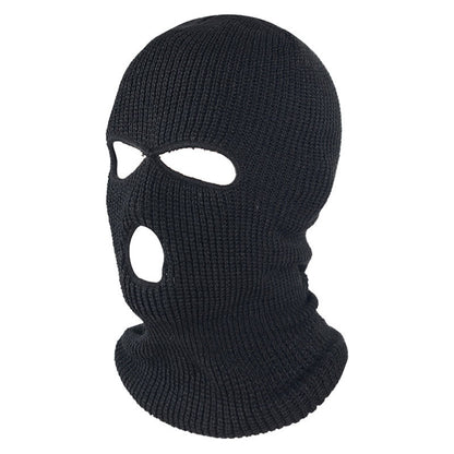 Full Face 3-Hole Knit Balaclava Ski Mask black by HitMyNeed
