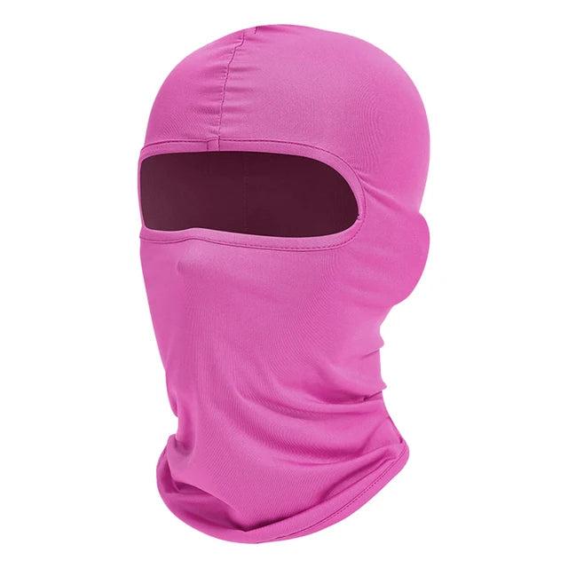 Full Face Balaclava Ski Mask with UV Protection rose-red by HitMyNeed