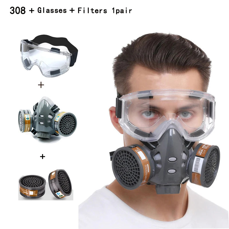 Full Face Gas Mask With Integrated Safety Glasses by HitMyNeed
