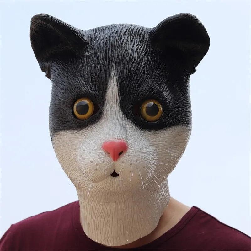 Full Face Latex Cat Mask for Costume & Cosplay by HitMyNeed