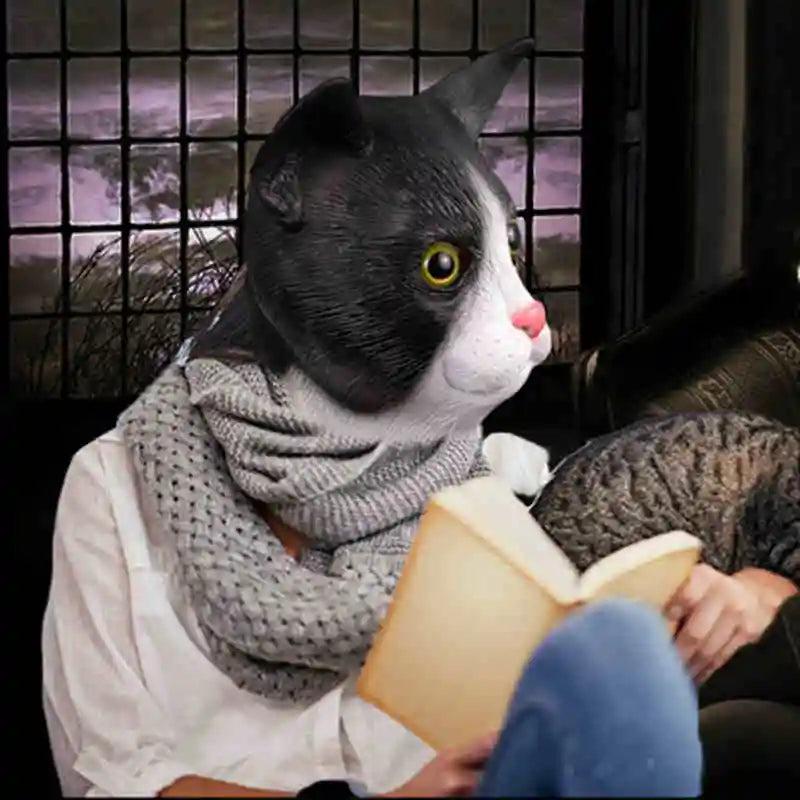 Full Face Latex Cat Mask for Costume & Cosplay by HitMyNeed
