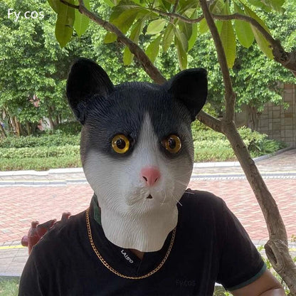 Full Face Latex Cat Mask for Costume & Cosplay by HitMyNeed