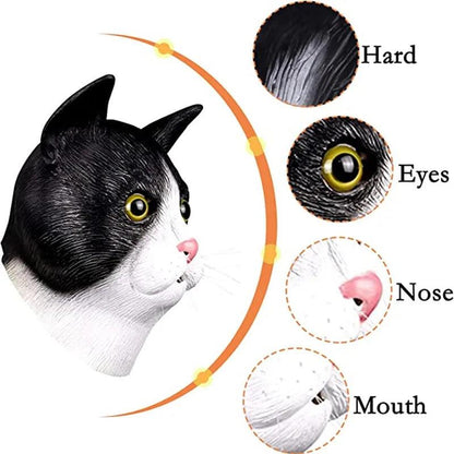 Full Face Latex Cat Mask for Costume & Cosplay by HitMyNeed