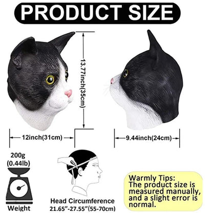 Full Face Latex Cat Mask for Costume & Cosplay by HitMyNeed