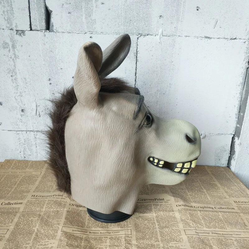 Full Face Latex Donkey Mask with Protruding Teeth by HitMyNeed