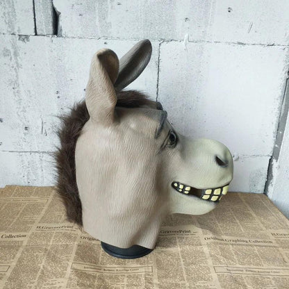 Full Face Latex Donkey Mask with Protruding Teeth by HitMyNeed