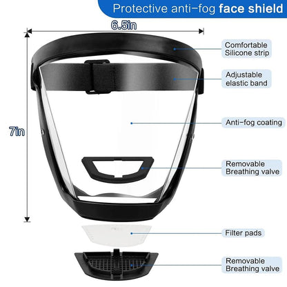 Full Face Transparent Protective Mask with Filter by HitMyNeed