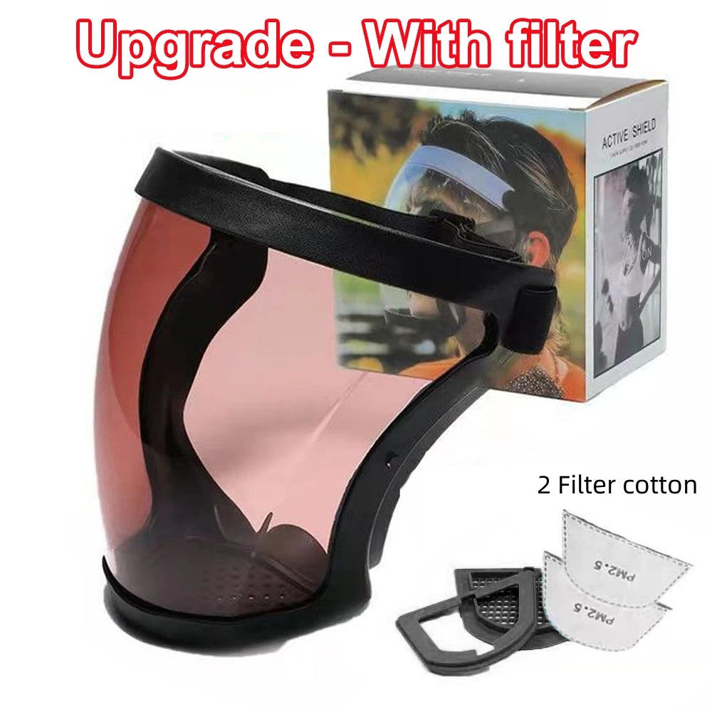 Full Face Transparent Protective Mask with Filter black-tea by HitMyNeed