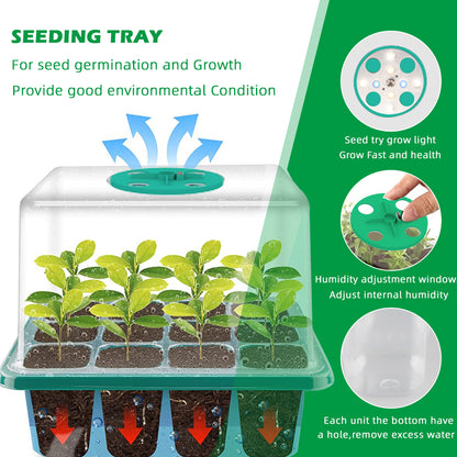 Full Spectrum LED Grow Light Seed Starter Kit, 12-Cell by HitMyNeed