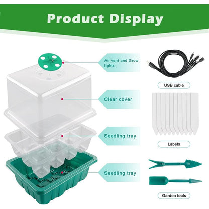Full Spectrum LED Grow Light Seed Starter Kit, 12-Cell by HitMyNeed