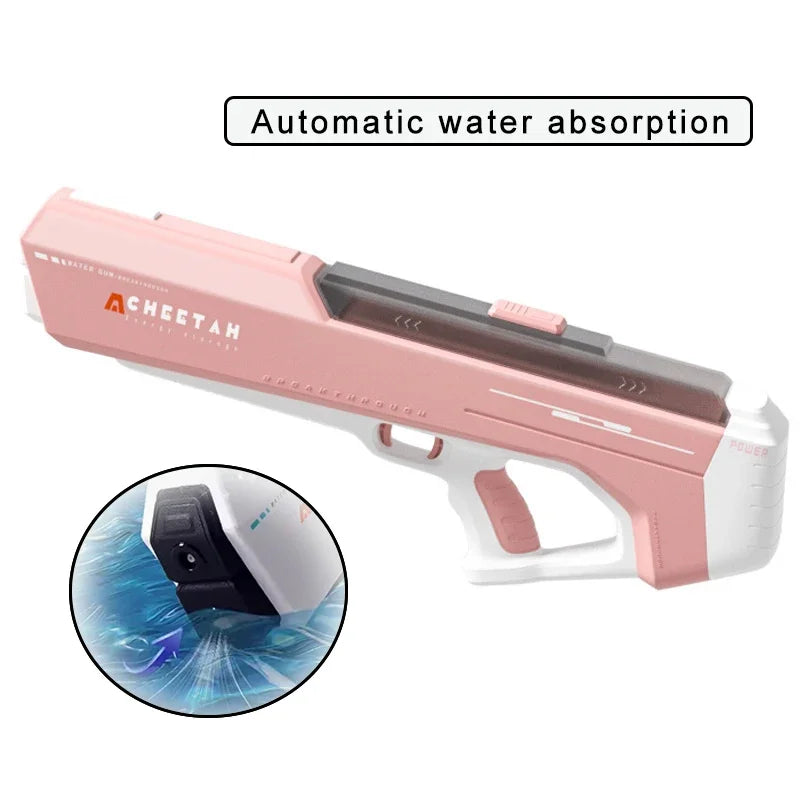 Fully Electric High-Pressure Water Gun for Pool Fun pink-automatic by HitMyNeed