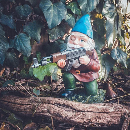 Funny Army Gnome Resin Garden Statue Ornament by HitMyNeed