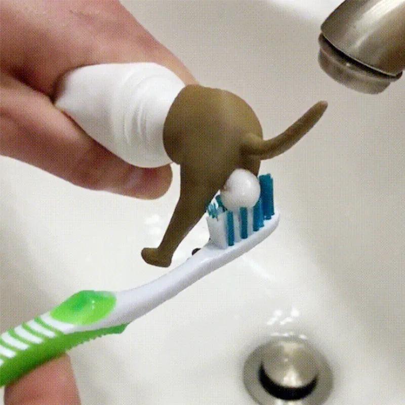 Funny Dog Butt Toothpaste Topper Dispenser Cap by HitMyNeed