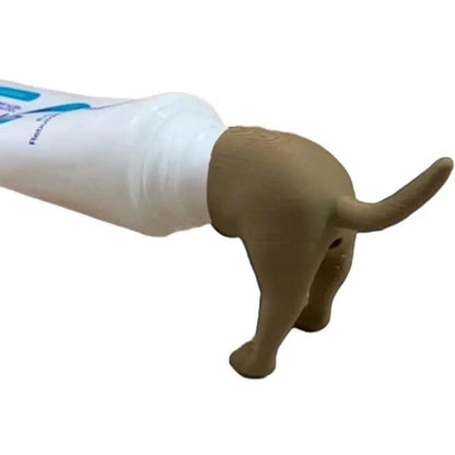 Funny Dog Butt Toothpaste Topper Dispenser Cap brown by HitMyNeed
