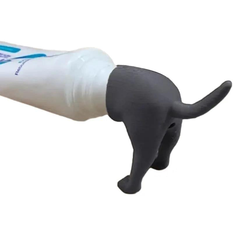 Funny Dog Butt Toothpaste Topper Dispenser Cap gray by HitMyNeed