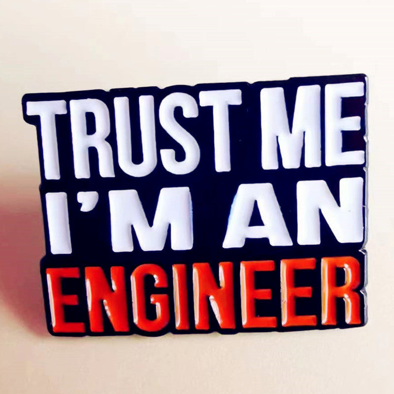 Funny Enamel Engineer Pin Brooch by HitMyNeed