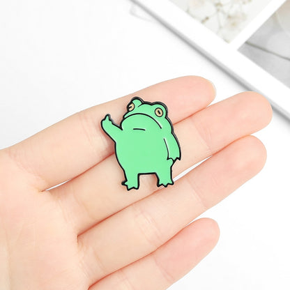 Funny Enamel Frog Pin for Bags, Hats and Lanyards by HitMyNeed