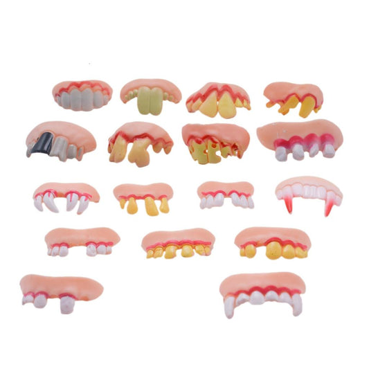 Funny False Teeth Set (8 pcs) for Costume & Pranks by HitMyNeed