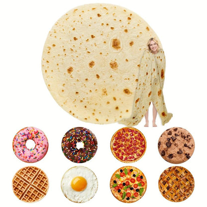 Funny Food Print Plush Throw Blanket by HitMyNeed