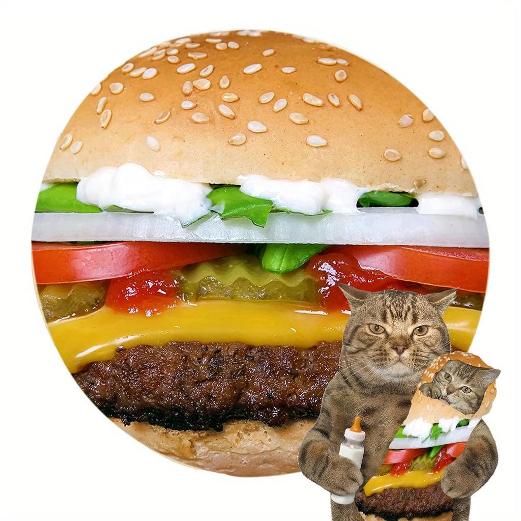 Funny Food Print Plush Throw Blanket hamburger round70inch1-8m by HitMyNeed