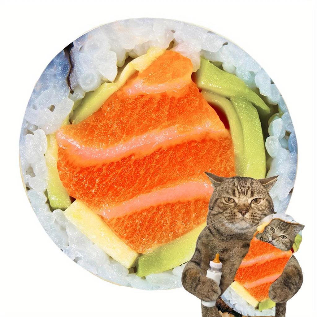 Funny Food Print Plush Throw Blanket salmon round35inch0-9m by HitMyNeed